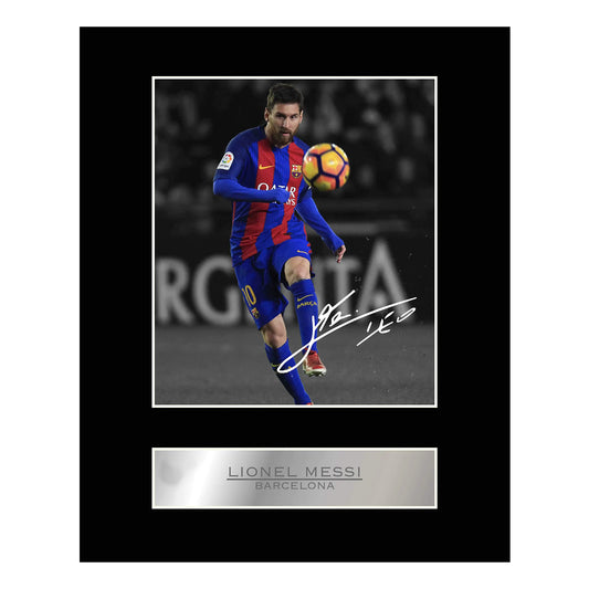 Iconic pics Lionel Messi Barcelona Signed Mounted Photo Display