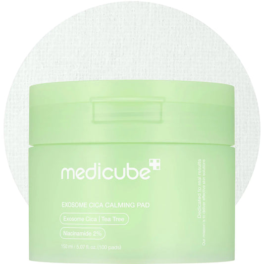 medicube Exosome CICA Tea Tree Calming Toner Pads for Sensitive Skin with Centella Asiatica Help Reduce Redness & breakouts. Low-irritating & Hydrating Daily Care Korean Skincare Vegan (100 Pads)